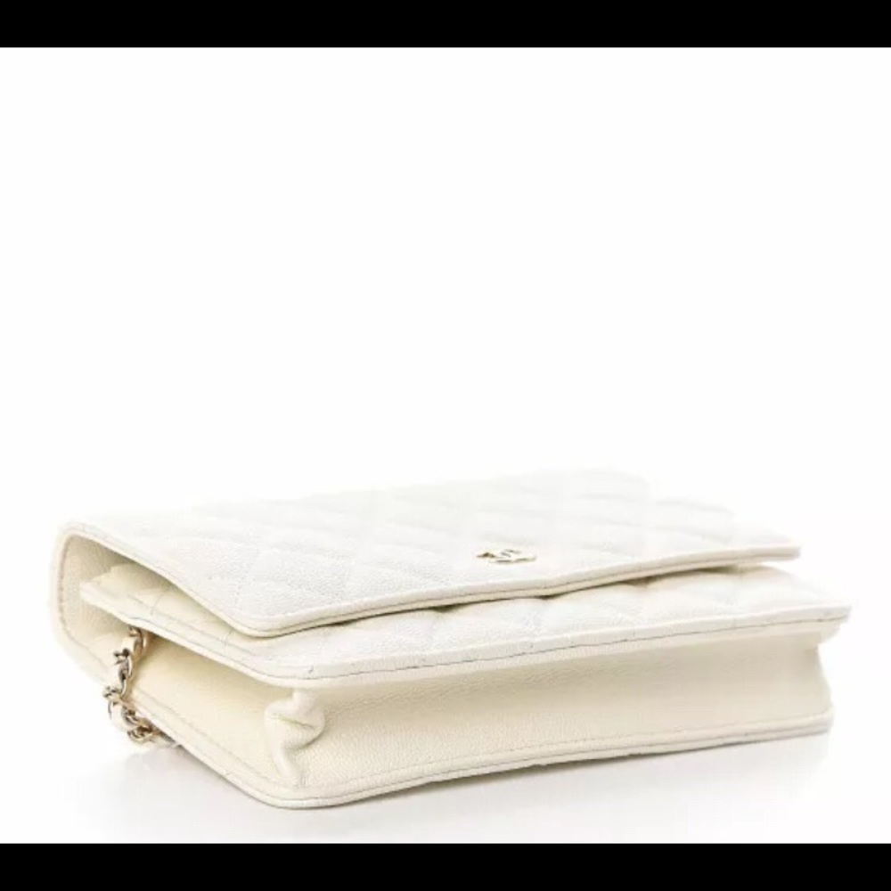 Chanel Caviar Quilted Wallet On Chain WOC White - Picture 6 of 6